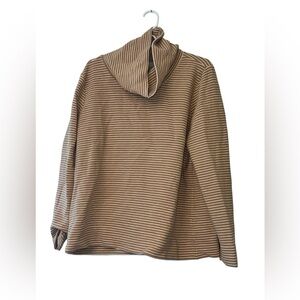 Paul Costelloe living studio Striped Brown and White Hoodie sz XL